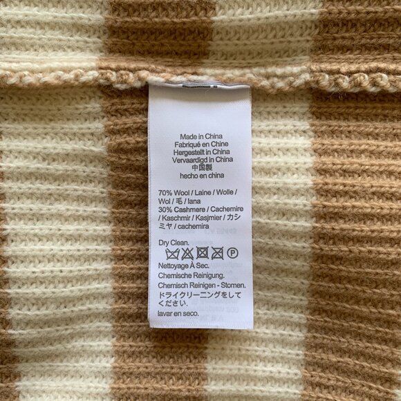 J.Crew Wool & Cashmere Relaxed Turtleneck Sweater – NWT, Almond Stripe - Picture 3 of 7